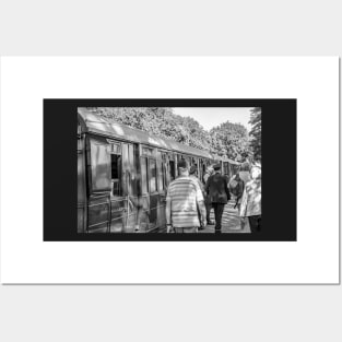 Passengers boarding vintage railway carriages on the Norfolk Poppy Line Posters and Art